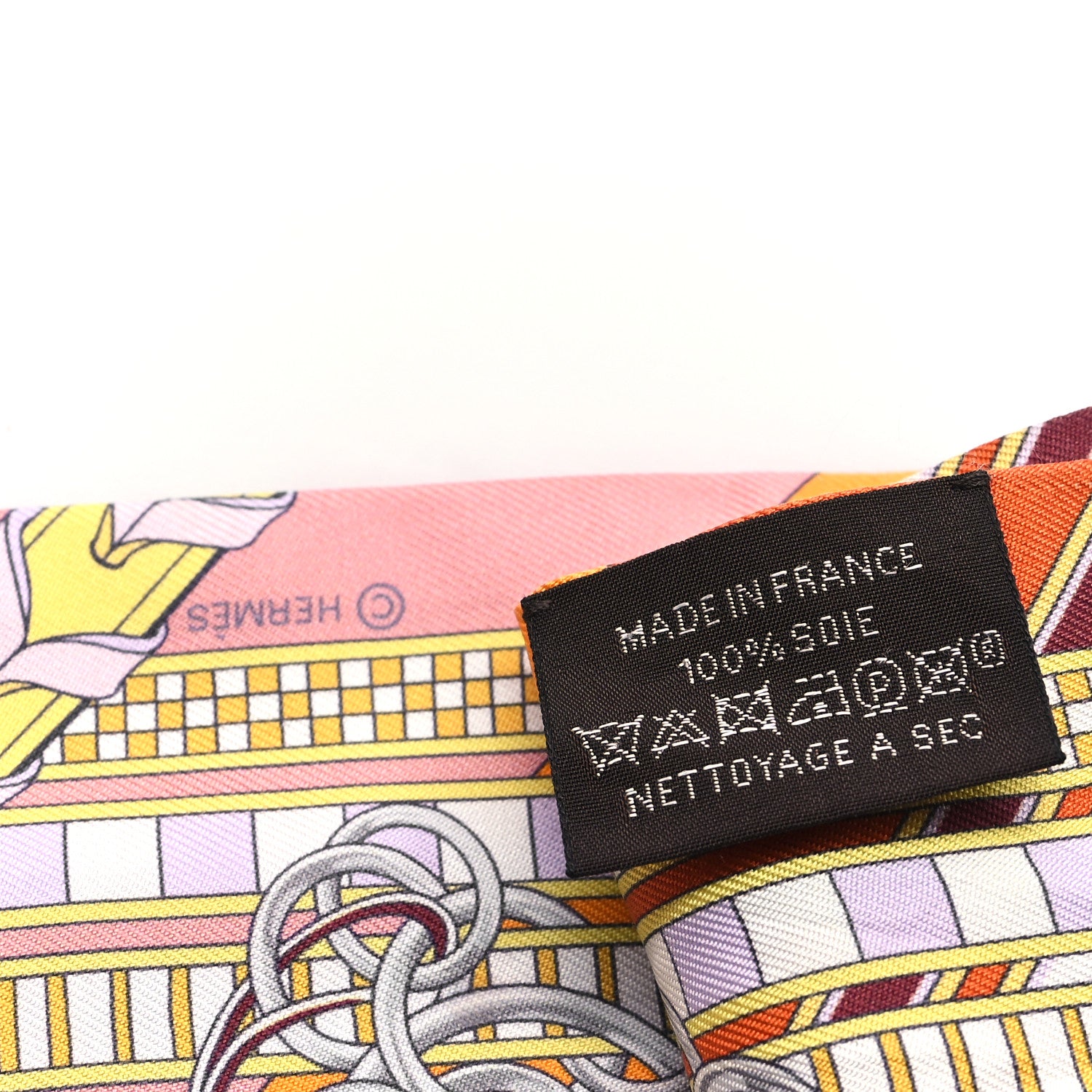 Hermes Silk Brides et Gris Twilly Orange Jaune Rose 3 of 4