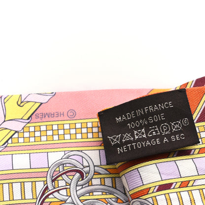Hermes Silk Brides et Gris Twilly Orange Jaune Rose 3 of 4