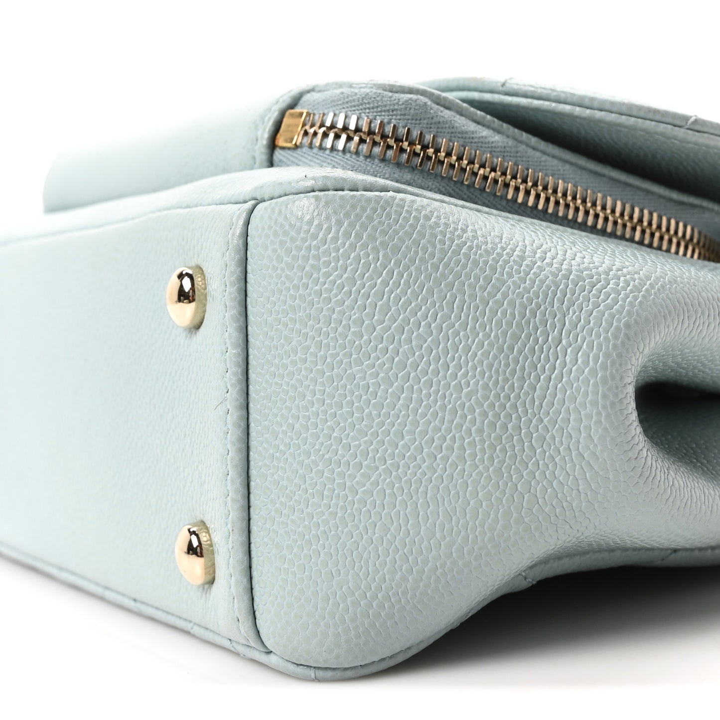 Caviar Quilted Small Business Affinity Flap Light Blue