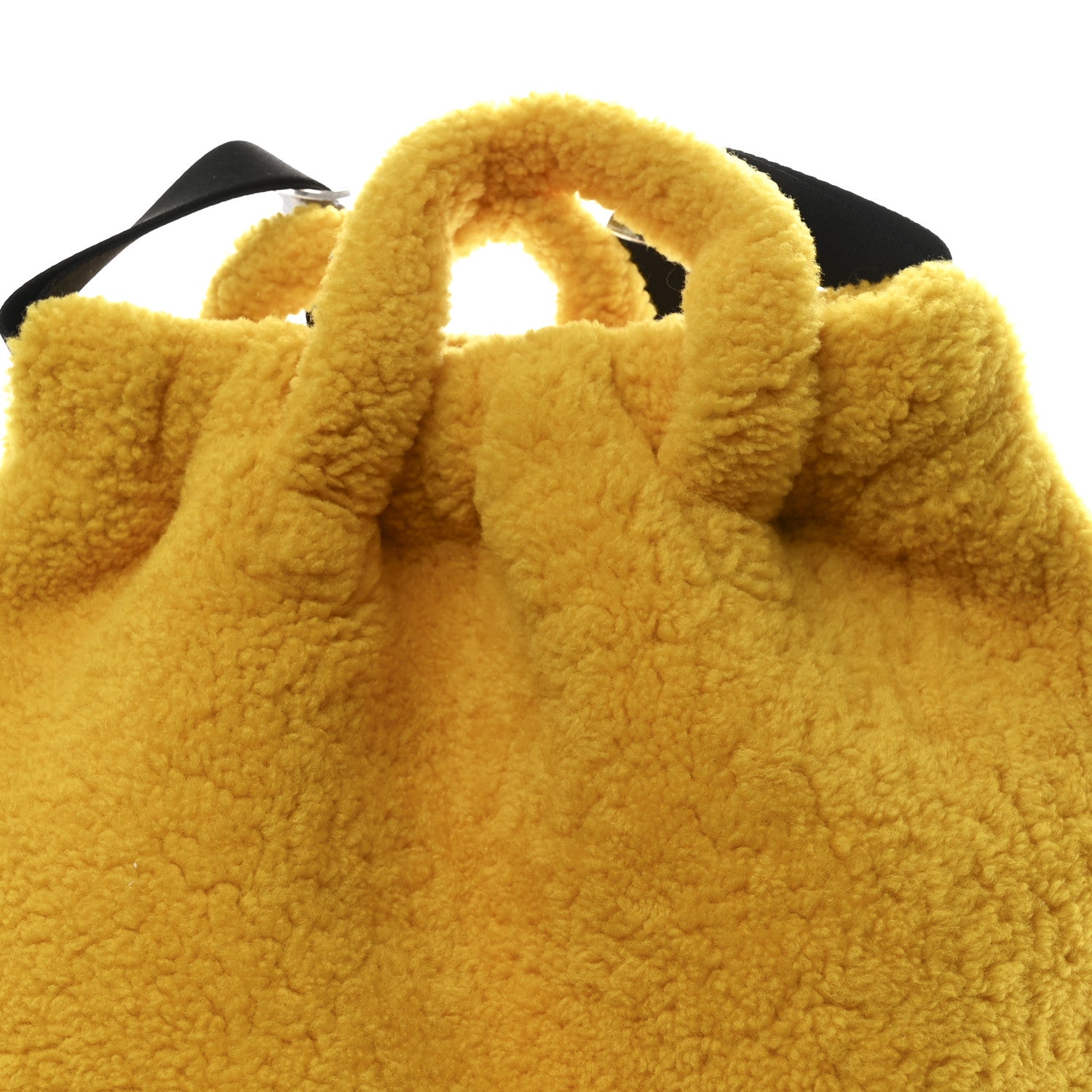FENDl バック Fendi Shearling Calfskin Vocabulary Drawstring Backpack Yellow