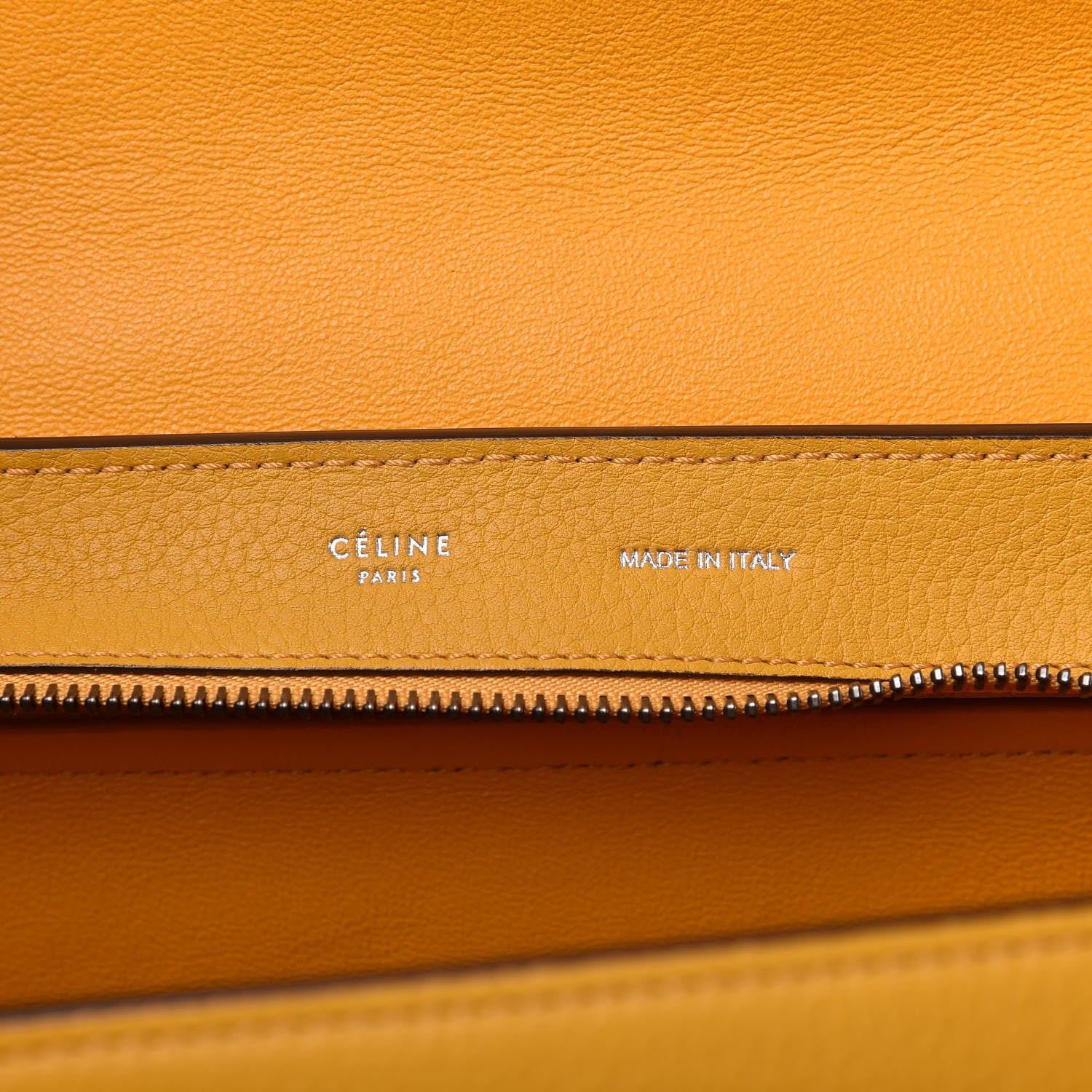 Celine Drummed Calfskin Suede Medium Trapeze Ocre 8 of 10