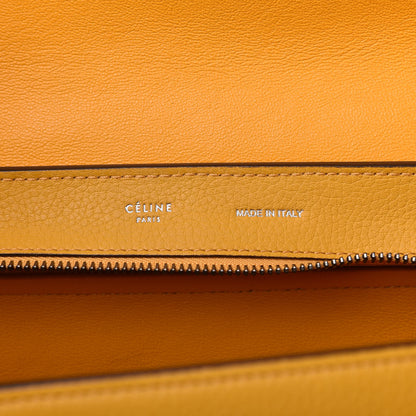Celine Drummed Calfskin Suede Medium Trapeze Ocre 8 of 10