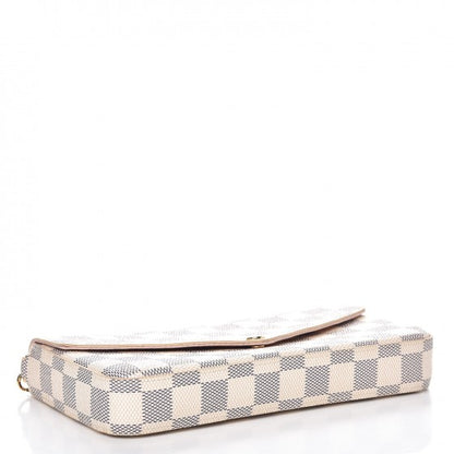 Louis Vuitton Damier Azur Pochette Felicie Chain Wallet Rose Ballerine 4 of 13