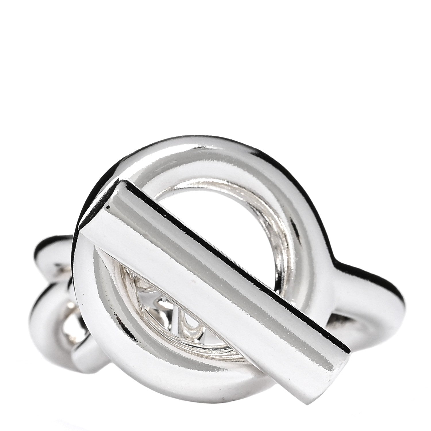 Hermes Sterling Silver GM Croisette Ring 50 5.25 1 of 5