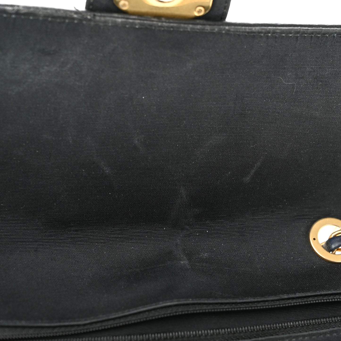 Calfskin Quilted Large Elegant CC Flap Navy Black