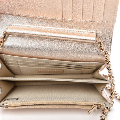 Chanel Metallic Lambskin Quilted Mini Wallet On Chain WOC Gold 5 of 10