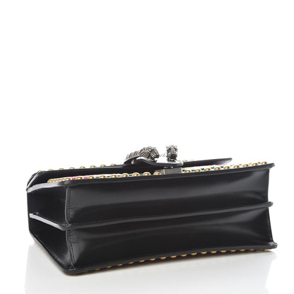 Gucci Calfskin Floral Embroidered Studded Small Dionysus Shoulder Bag Black 5 of 10