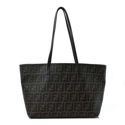 Fendi Zucca Spalmati Small Roll Tote Tobacco Blue 1 of 10