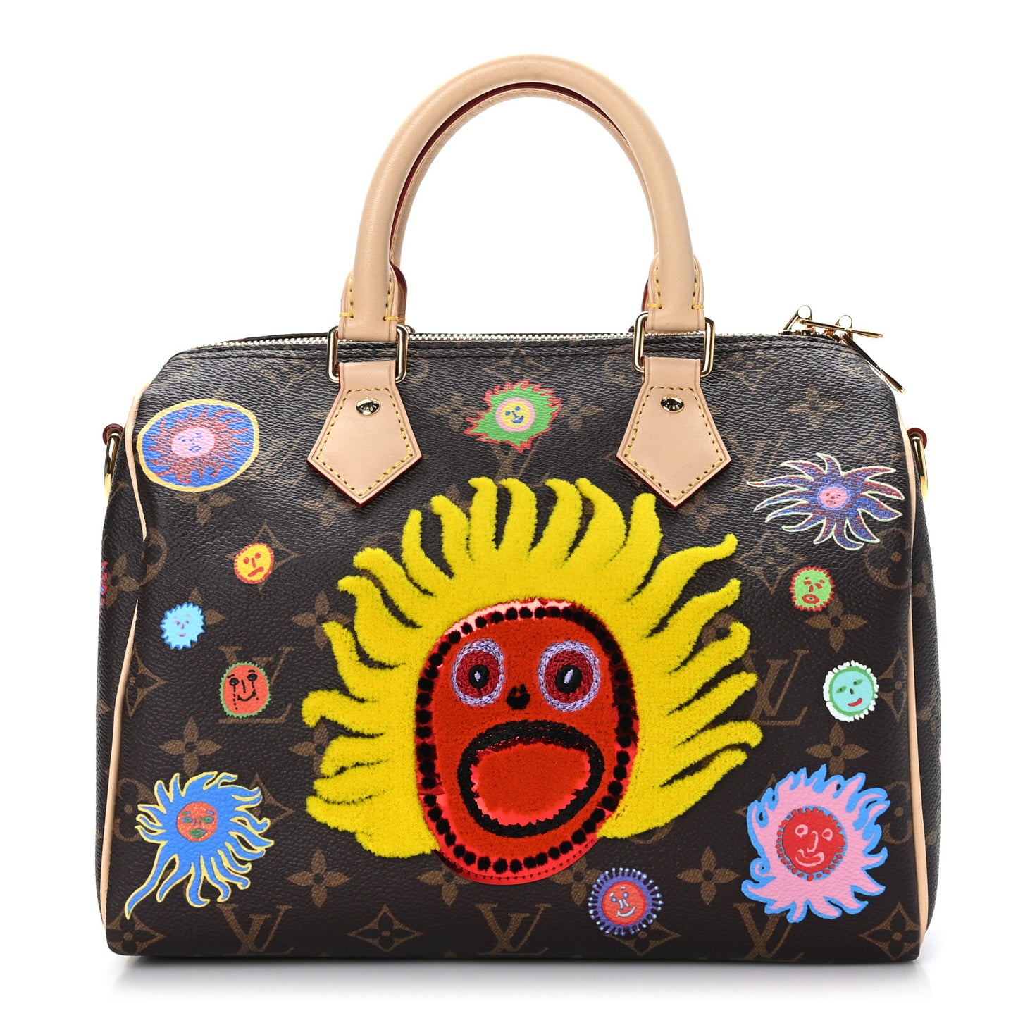 LV X YK Monogram Embroidered My Eternal Soul Speedy Bandouliere 25 Multicolor