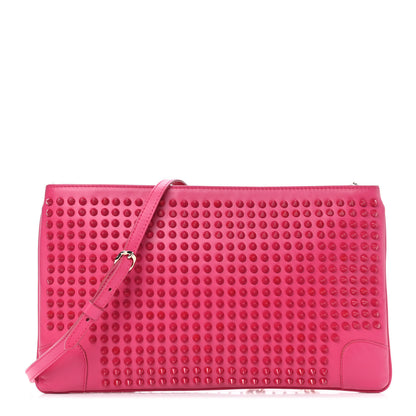 Christian Louboutin Calfskin Spikes Loubiposh Chain Clutch Fuchsia 1 of 11