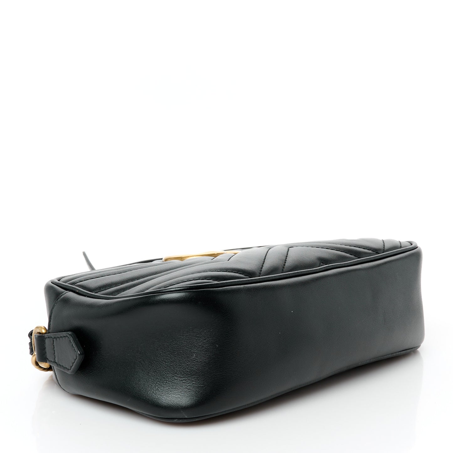 Calfskin Matelasse Small GG Marmont Chain Shoulder Bag Black