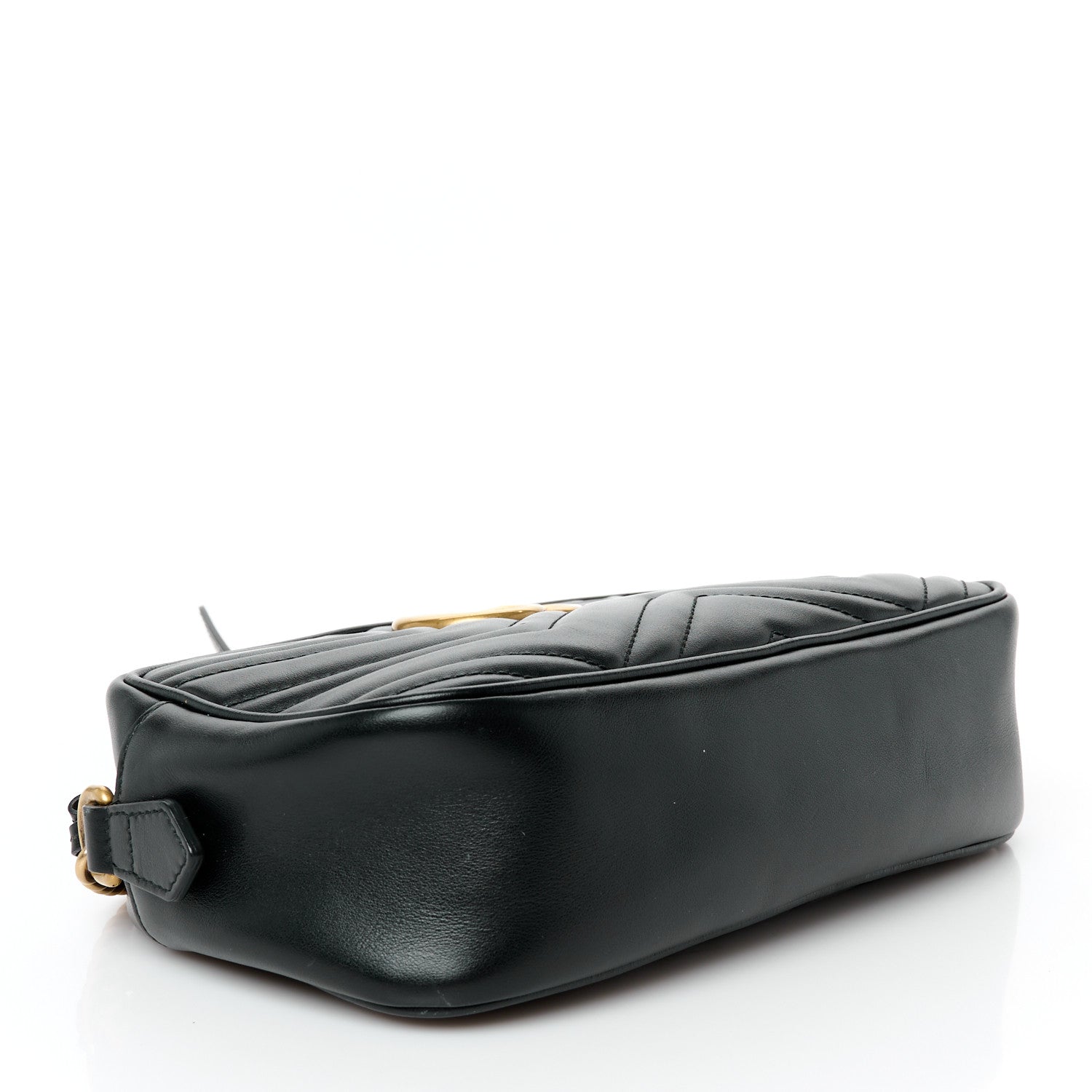 Gucci Calfskin Matelasse Small GG Marmont Chain Shoulder Bag Black 4 of 11