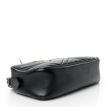 Gucci Calfskin Matelasse Small GG Marmont Chain Shoulder Bag Black 4 of 11