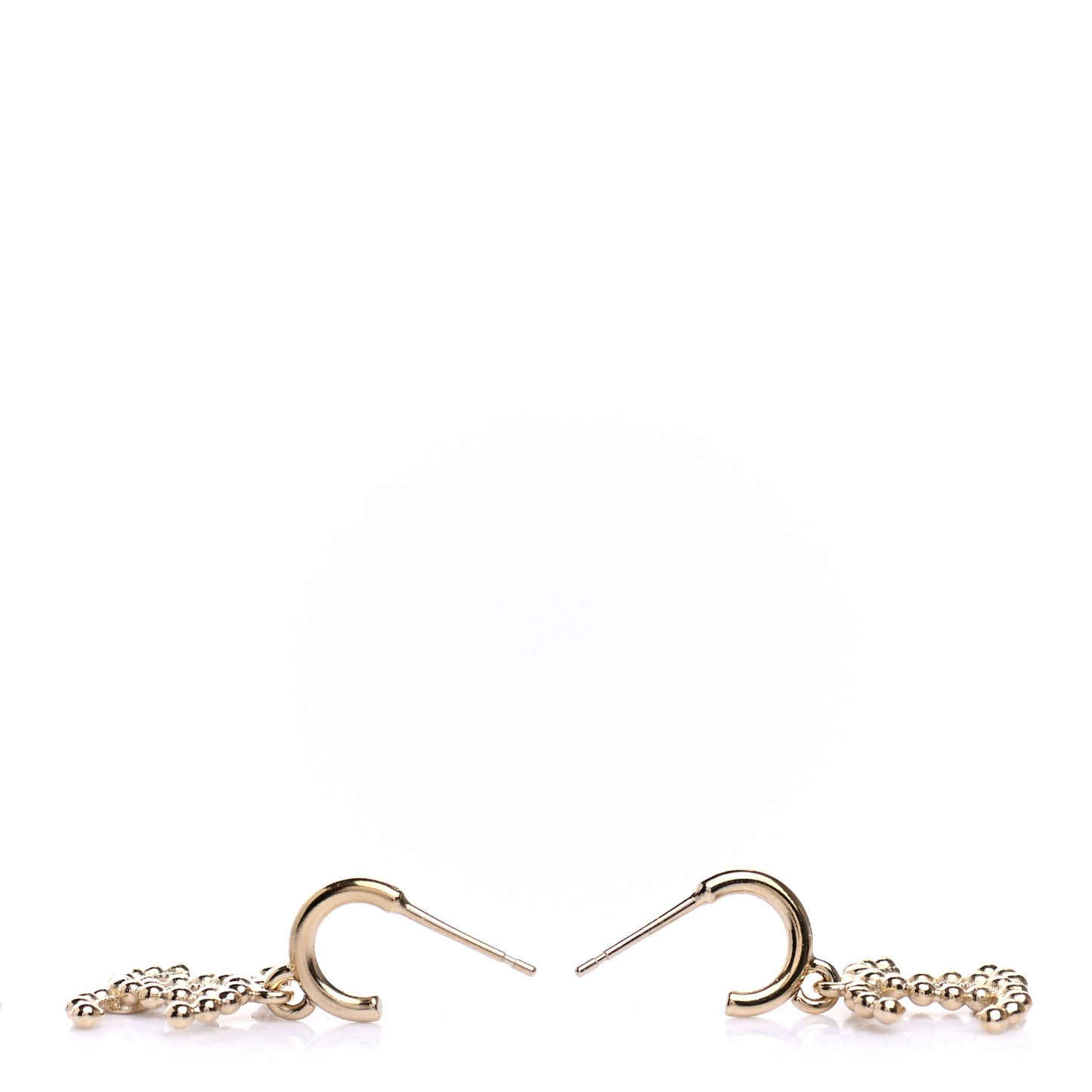 Metal Bead CC Drop Earrings Gold