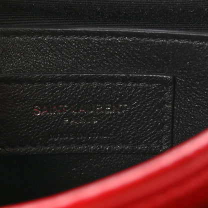 Saint Laurent Crinkled Calfskin Matelasse Monogram Baby Niki Chain Satchel Rouge Eros 6 of 10