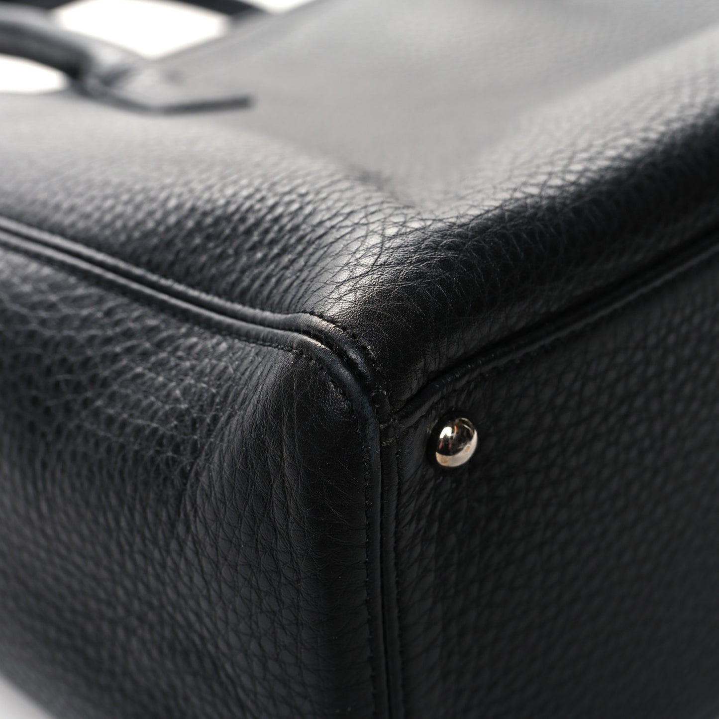 Calfskin Cerf Executive Shopper Tote Black