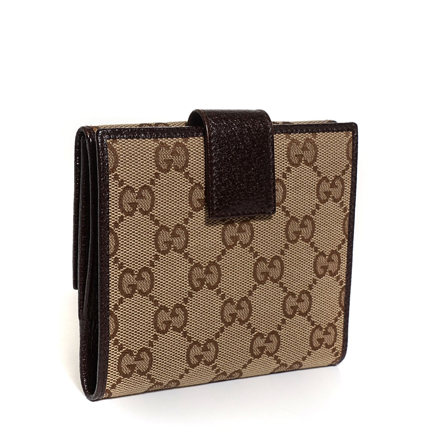 Monogram Metal Bar French Flap Wallet Beige Ebony Cocoa