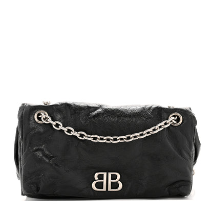 Balenciaga Arena Calfskin Small Monaco Chain Shoulder Bag Black 1 of 10