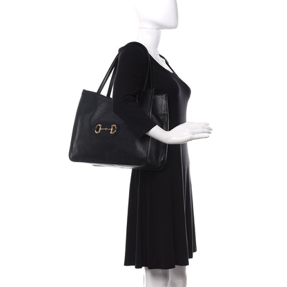Gucci New Sakai Calfskin Lux Horsebit 1955 Tote Bag Black 2 of 11