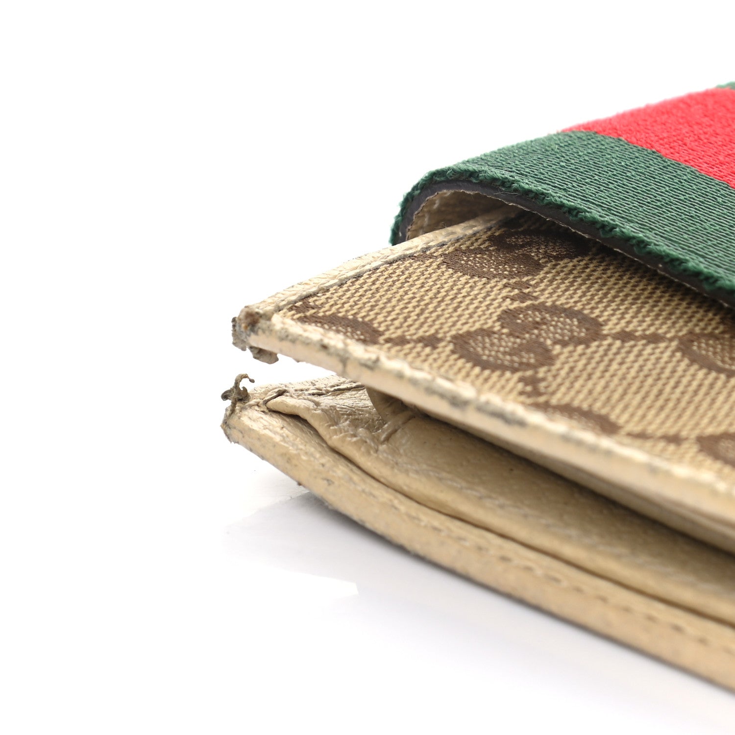 Gucci Monogram Web Ladies Web French Wallet Off White 10 of 12