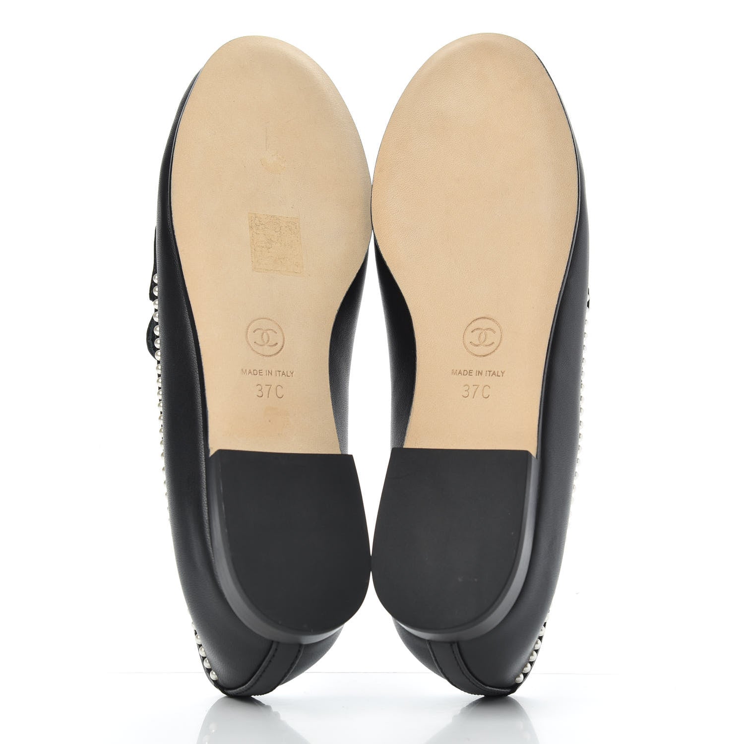 Chanel Calfskin Pearl CC Loafers 37 Black 5 of 7