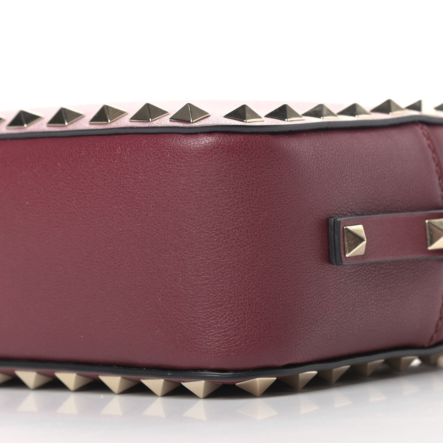 Valentino Garavani Calfskin Rockstud Camera Crossbody Bag Cerise 7 of 7