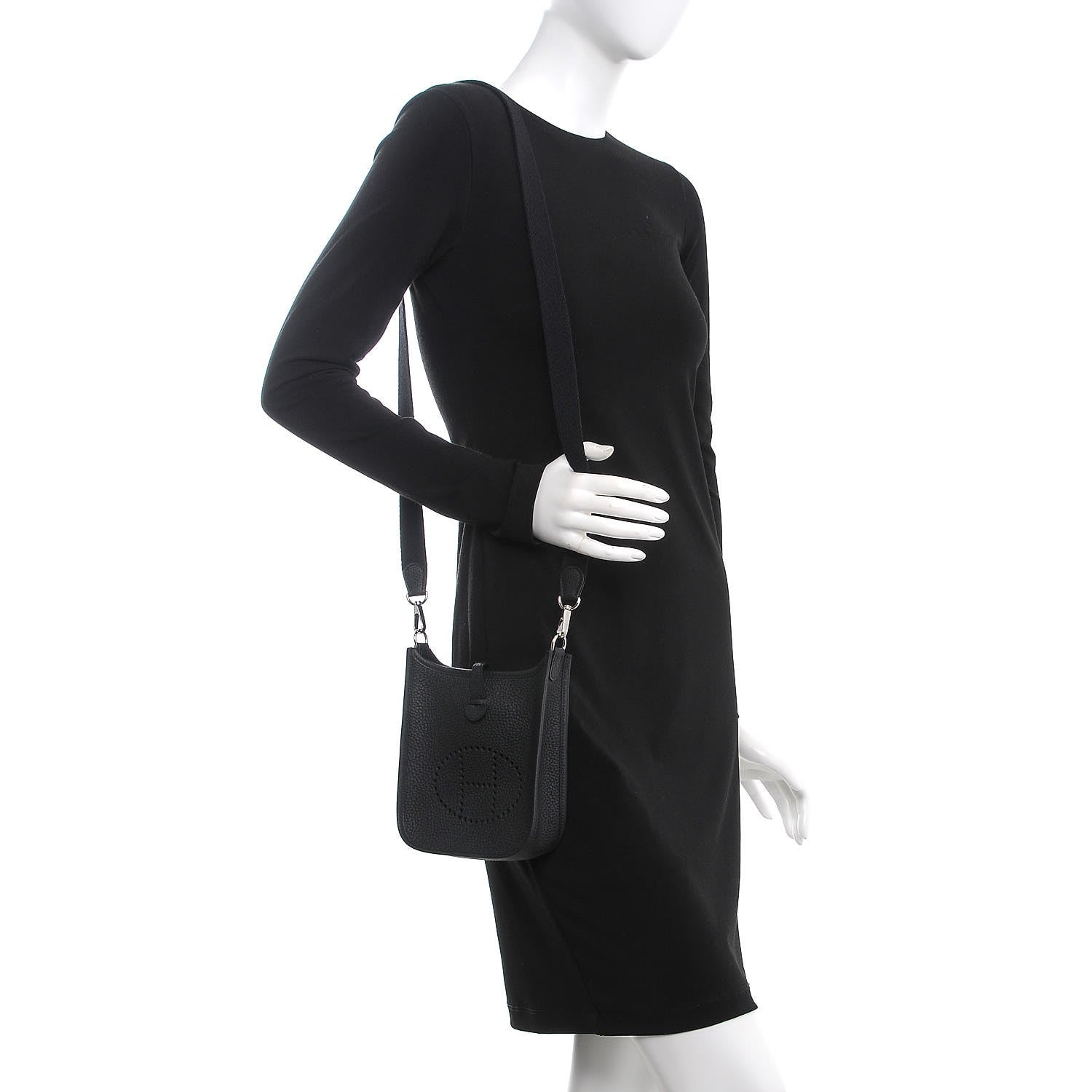 Hermes Taurillon Clemence Evelyne TPM Black 2 of 8