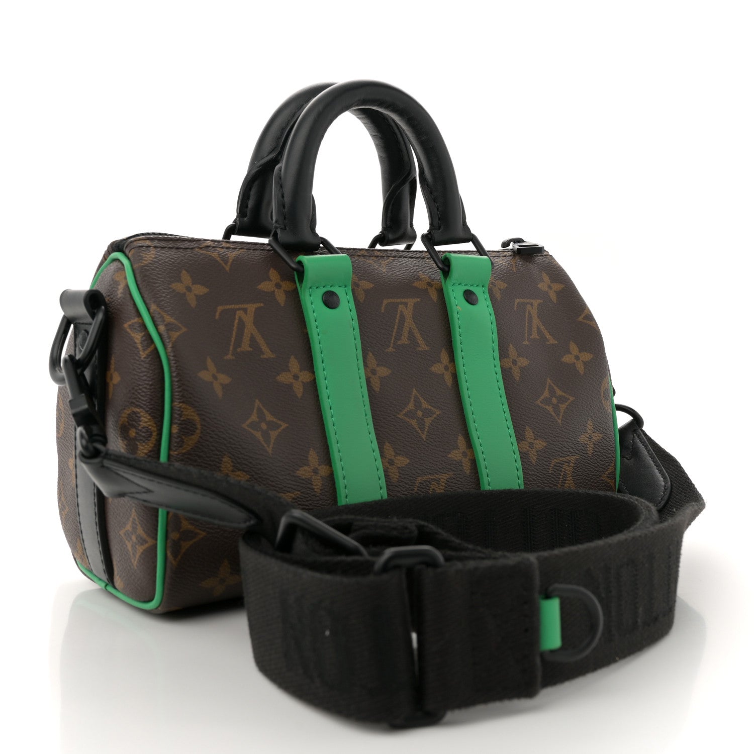 Louis Vuitton Monogram Macassar Keepall Bandouliere 25 Minty Green 2 of 9