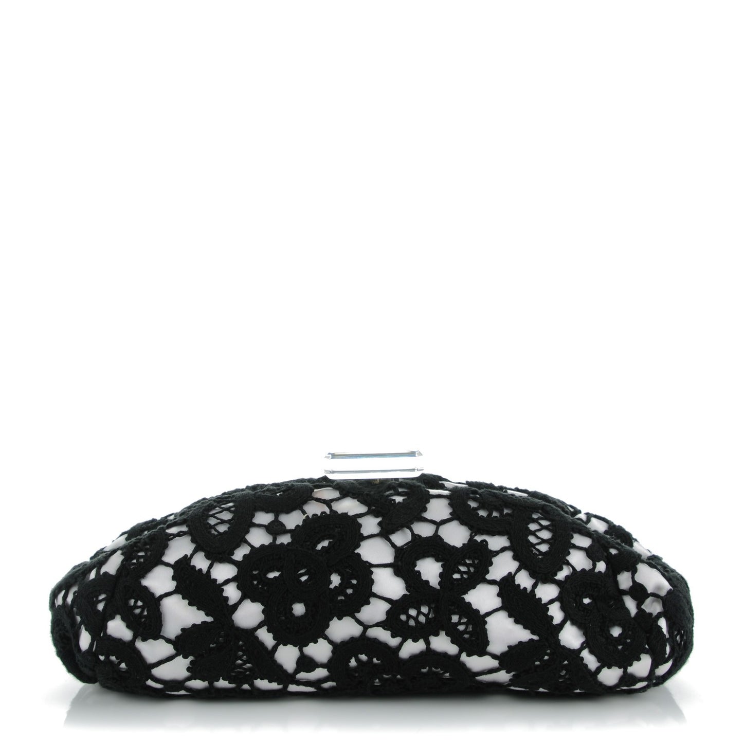 Lace Timeless Perfume Bottle Top Clutch Black White