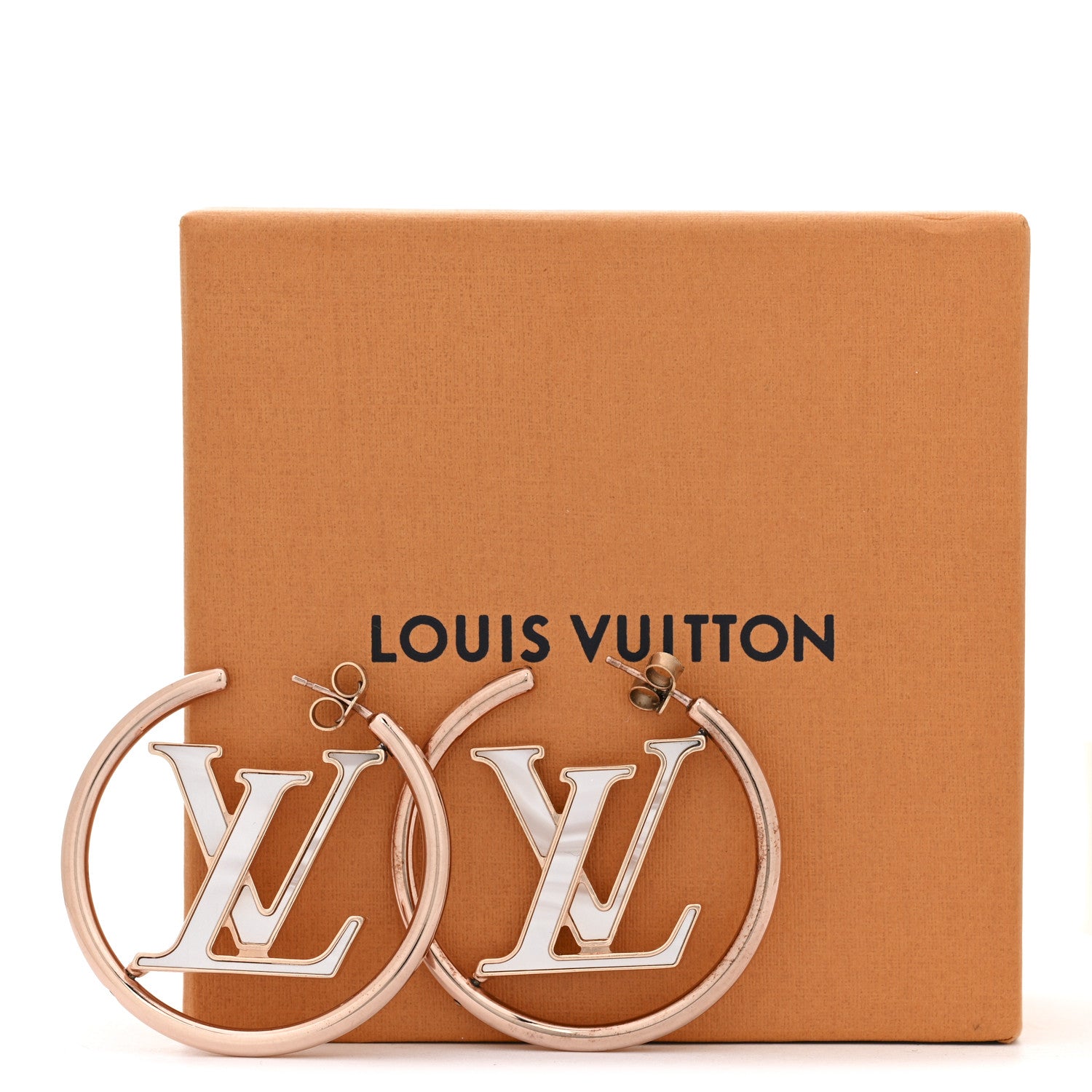 Louis Vuitton Brass Mother of Pearl Stellar Earrings Rose Gold