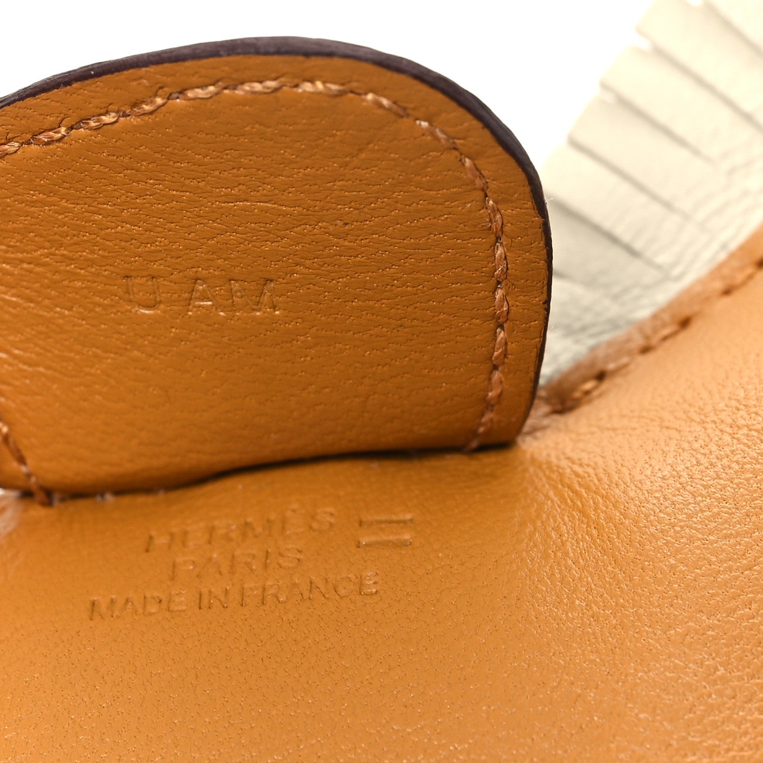 Hermes Milo Lambskin Lizard Touch Grigri Rodeo Horse Bag Charm MM Sesame Craie Desert 3 of 4