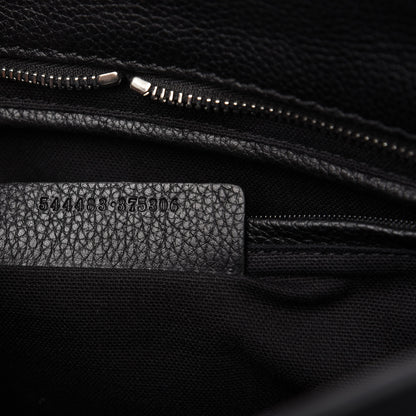 Alexander McQueen Pebbled Calfskin Snakeskin Small Skull Padlock Zip Around Tote Black 7 of 11