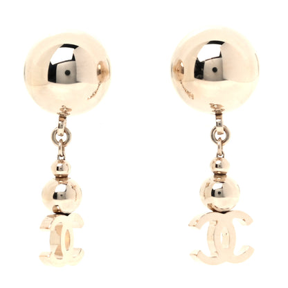 Chanel Metal CC Drop Earrings Gold 1 of 4