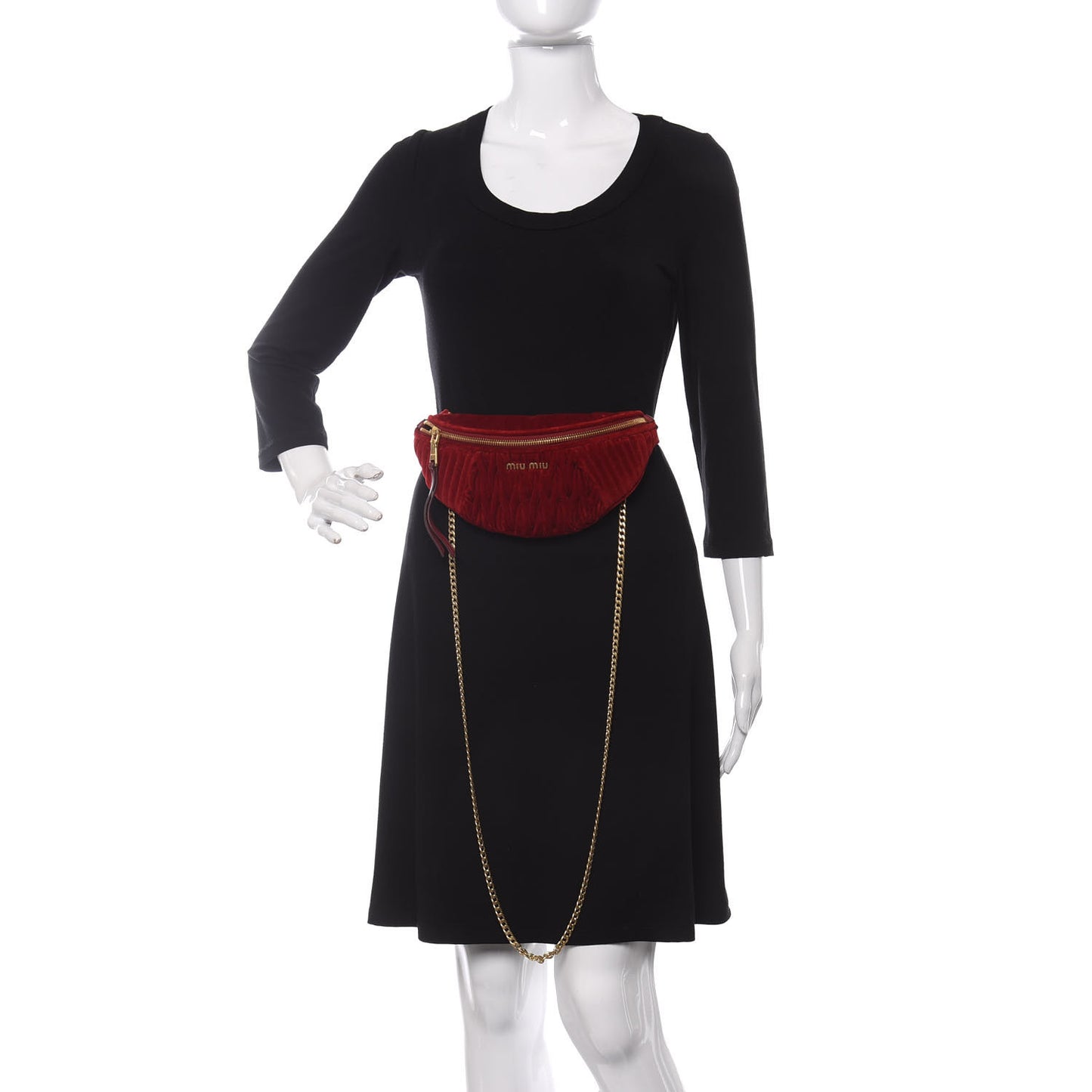 Velluto Matelasse Rider Belt Bag Cherry