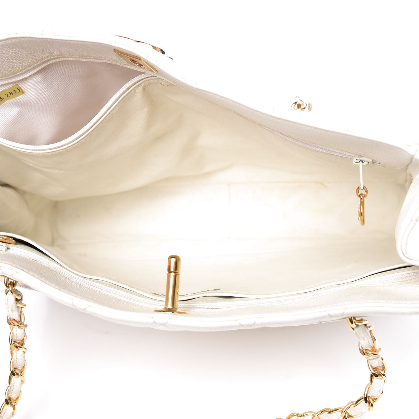 Caviar Quilted Shoulder Bag White