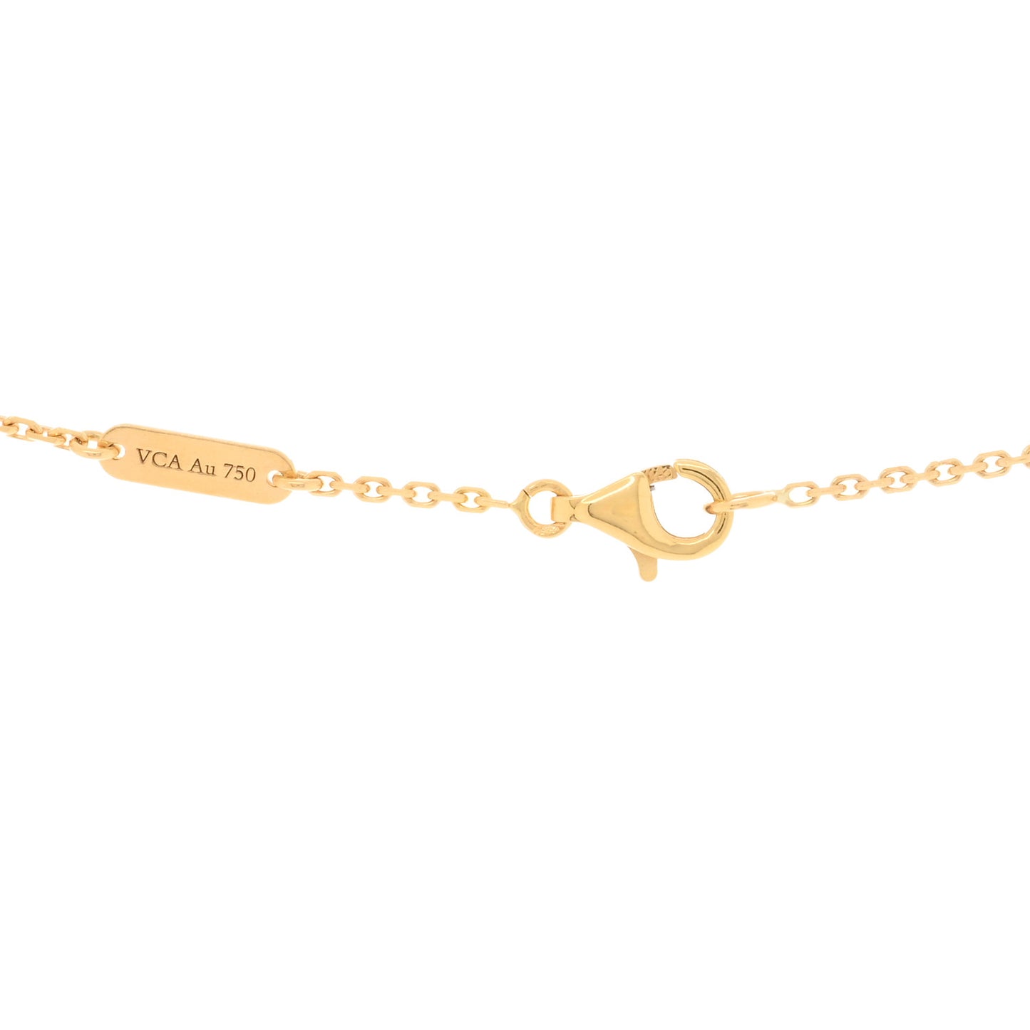 18K Yellow Gold Mother of Pearl Vintage Alhambra Pendant Necklace