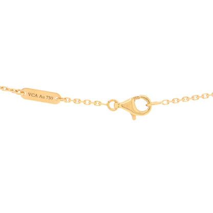 Van Cleef & Arpels 18K Yellow Gold Mother of Pearl Vintage Alhambra Pendant Necklace 3 of 4