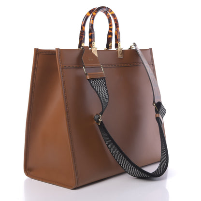 Fendi Vitello King Plexiglass Medium Fendi Sunshine Shopper Tote Cuoio 3 of 10