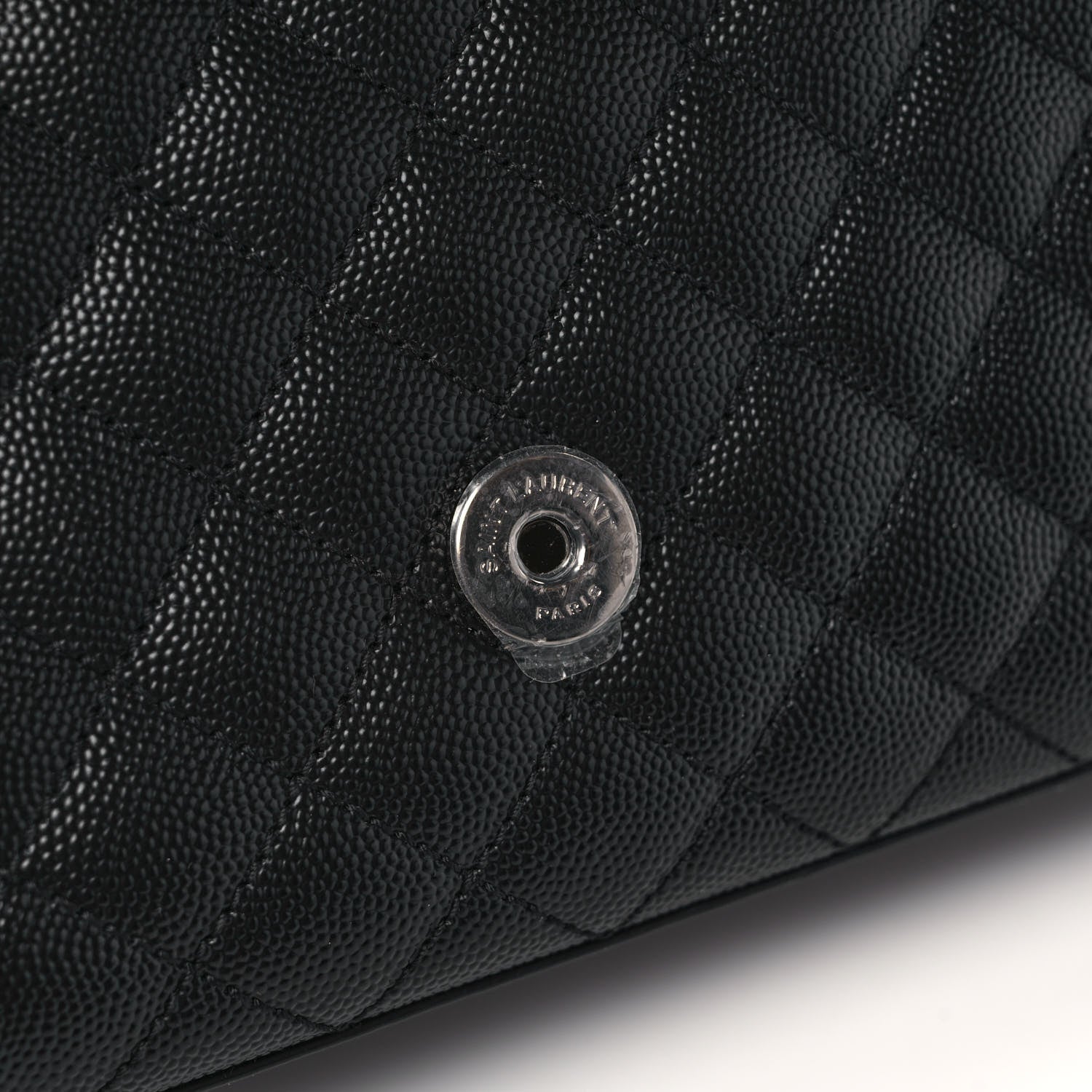 Saint Laurent Grain De Poudre Textured Mixed Matelasse Triquilt Small Monogram Monochrome Satchel Black 9 of 9