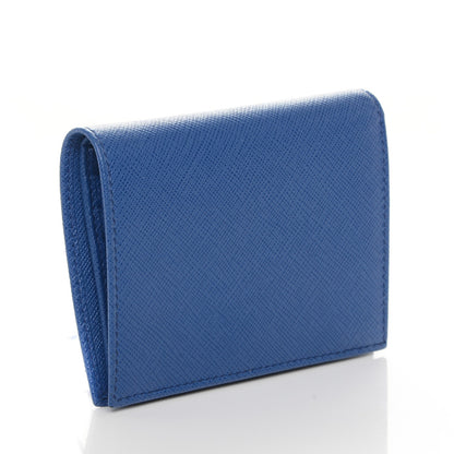 Prada Saffiano Compact Wallet Blue 3 of 6