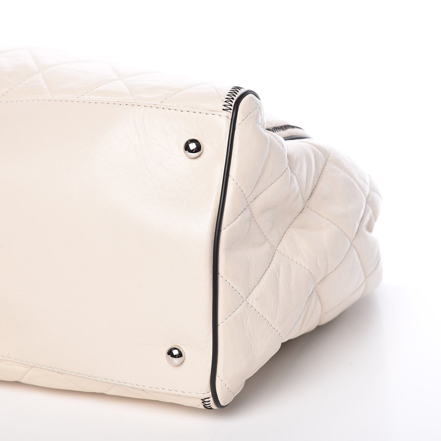 Chanel Lambskin Quilted East West Tote Ivory 10 of 10