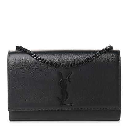 Saint Laurent Grain De Poudre Medium Classic Monogram Kate Satchel Black 1 of 8