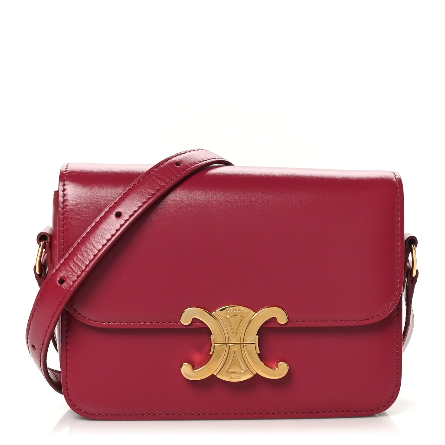 Shiny Calfskin Teen Triomphe Carmin