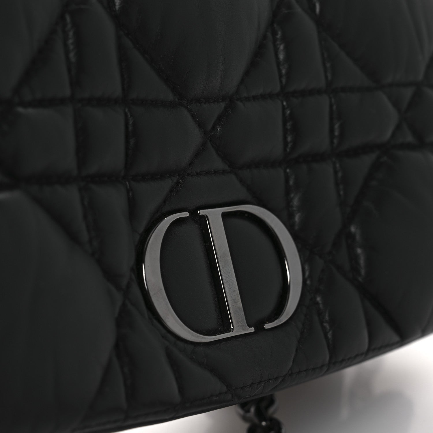 Christian Dior Calfskin Macrocannage Mini Caro Bag Black 13 of 14