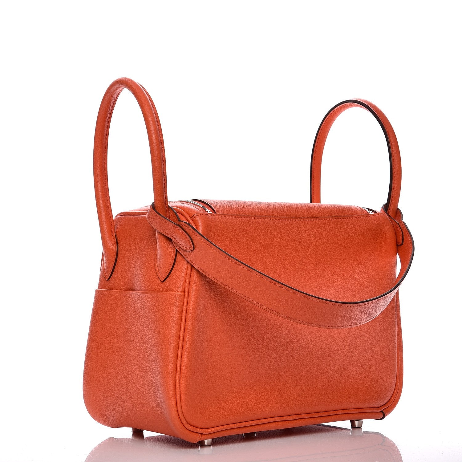 Hermes Taurillon Clemence Lindy 26 Orange Poppy 3 of 7