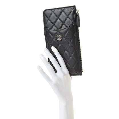Chanel Caviar Quilted Classic Flat Wallet Pouch Black 2 of 9