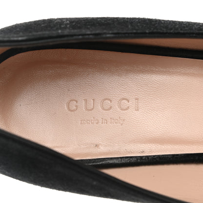 Gucci Kid Scamosciato GG Marmont Fringe 50mm Loafer Pumps 40 Black 7 of 14