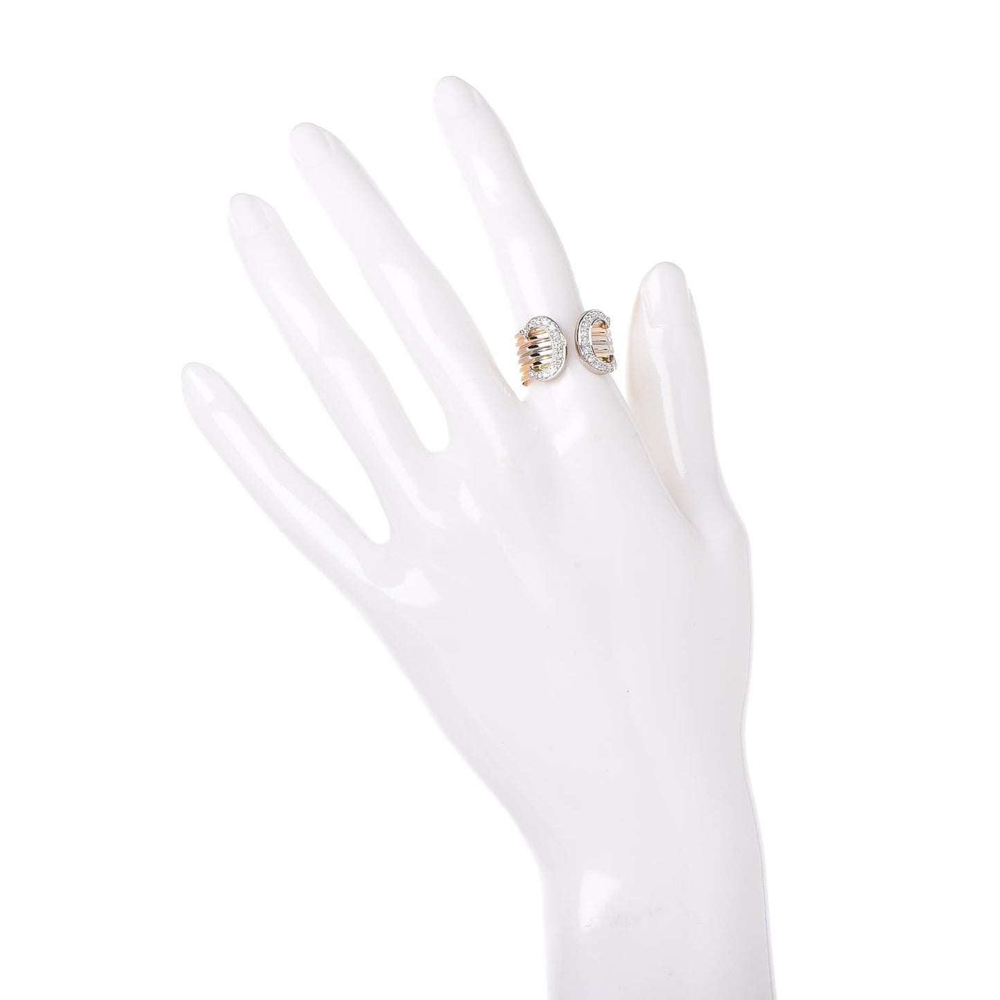 18K Pink Yellow White Gold Diamond C De Ring 56 7