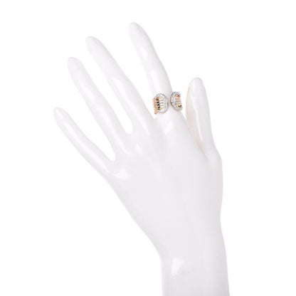 Cartier 18K Pink Yellow White Gold Diamond C De Ring 56 7 2 of 7