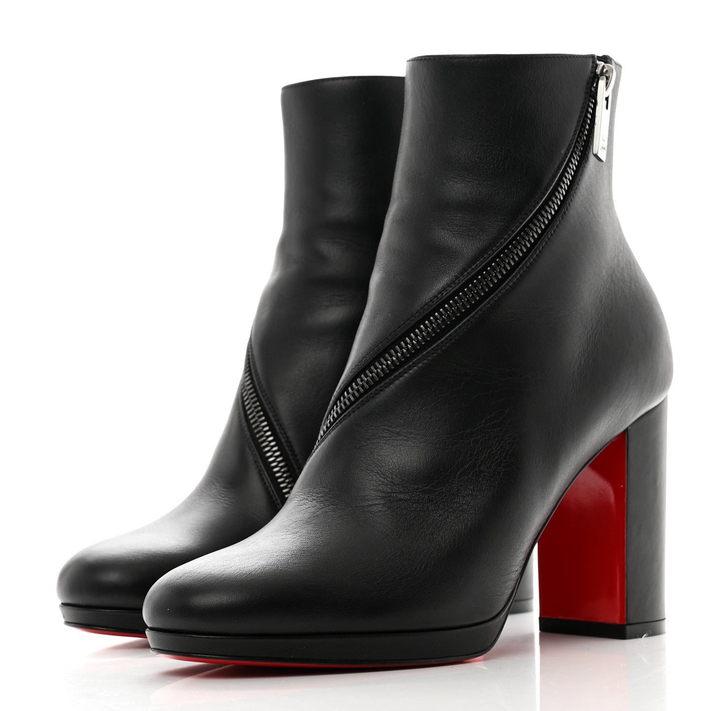 Calfskin Birgitta 100 Zip Around Ankle Bootie 37 Black